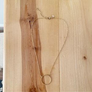 Gold Necklace with Circular Pendant